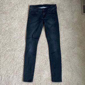 7 for all Mankind Gwenevere mid rise faded black denim- size 26